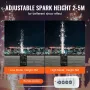 Cold Spark Machine, 700W Output Fireworks Controller, 6.6-16.4ft Adjustable Height, with Advanced DMX System,LED Screen,Portable