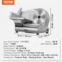 Meat Slicer, 180W Electric Deli Food Slicer with 19.1 cm SUS420 Stainless Steel Blade and Blade Guard, 0 - 1.5 cm Adjustable Thi