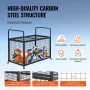 Rolling Sports Ball Storage Cart, Lockable Basketball Cage med