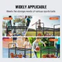 Rolling Sports Ball Storage Cart, Lockable Basketball Cage med