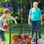 Rolling Sports Ball Storage Cart, Lockable Basketball Cage with Double Lids, Sport Equipment Holder Organizer for Indoor Outdoor