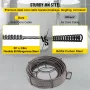 Dræning rengøringskabel 50 fod x 3/8 tommer fast kerne kabel