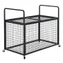 Rolling Sports Ball Storage Cart, Lockable Basketball Cage with Double Lids, Sport Equipment Holder Organizer for Indoor Outdoor