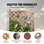 Raised Garden Bed with Trellis, 30" x 13" x 61.4" Outdoor Raised Wood Planters with Drainage Holes, Free-Standing Trellis Plante