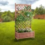 Raised Garden Bed with Trellis, 30" x 13" x 61.4" Outdoor Raised Wood Planters with Drainage Holes, Free-Standing Trellis Plante
