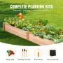 Raised Garden Bed, 7.9 x 2 x 0.8 ft Wooden Planter Box, Outdoor Planting Boxes with Open Base, for Growing Flowers/Vegetables/He
