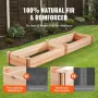 Raised Garden Bed, 7.9 x 2 x 0.8 ft Wooden Planter Box, Outdoor Planting Boxes with Open Base, for Growing Flowers/Vegetables/He