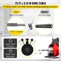 75 Ft x 3/8 Inch Drain Cleaner Machine fit 1-1/4 Inch (32mm) to 4 Inch(100mm) Pipes Drain Cleaning Machine Portable Electric Dra
