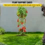 Tomato Cages, 11.8" x 11.8" x 46.1", 10 Packs Square Plant Support Cages, Silver PVC-Coated Steel Tomato Towers for Climbing Veg