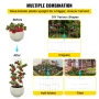 Tomato Cages, 11.8" x 11.8" x 46.1", 10 Packs Square Plant Support Cages, Silver PVC-Coated Steel Tomato Towers for Climbing Veg