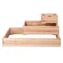 Raised Garden Bed, 3.7 x 3.7 x 1.7 ft Wooden Planter Box, Outdoor Planting Boxes with Open Base, for Growing Flowers/Vegetables/