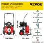 75 Ft x 3/8 Inch Drain Cleaner Machine fit 1-1/4 Inch (32mm) to 4 Inch(100mm) Pipes Drain Cleaning Machine Portable Electric Dra