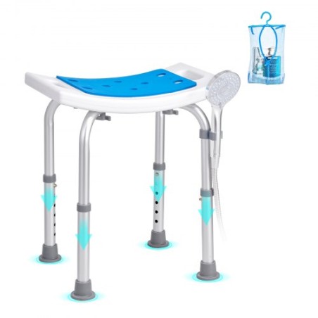 Shower Chair, Adjustable Height Shower Stool, Shower Seat for Inside Shower or Tub, Non-Slip Bench Bathtub Stool Seat for