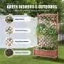 2PCS Raised Garden Bed with Trellis, 152.4 x 33 x 156 cm Outdoor Raised Wood Planters with Drainage Holes, Free-Standing Trellis