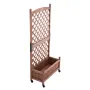 2PCS Raised Garden Bed with Trellis, 152.4 x 33 x 156 cm Outdoor Raised Wood Planters with Drainage Holes, Free-Standing Trellis