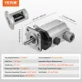 Hydraulic Wood Log Splitter Pump Kit, 60.6 L/min, 2 Stage 27.6MPa Aluminum Hydraulic Gear Pump, with Valve 2.54 cm Inlet 1.27 cm