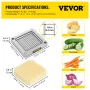 French Fry Cutter Chopper Udskiftning Blade & Push Block