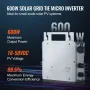 Solar Grid Tie Micro Inverter, 600W, Solar Micro Inverter, IP67 Waterproof Aluminum Alloy Solar Power Grid Tie Inverter DC18-50V