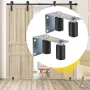 Gate Roller Guide 3" Black Nylon Zinc Painted Sliding with L-Shape Bracket and Adjustable Bolts Support Assembly-2 Pack