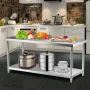 Prep -tabel i rustfrit stål, 72 x 30 x 34 tommer, 550 kg