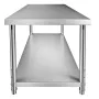 Prep -tabel i rustfrit stål, 72 x 30 x 34 tommer, 550 kg