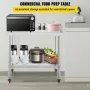Stainless Steel Prep Table, 24 x 15 x 35 Inch, 440lbs Load Capacity Heavy Duty Metal Worktable with Backsplash Adjustable Unders