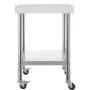 Prep -bord i rustfrit stål, 24 x 15 x 35 tommer, 440 lb