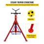 V Head Pipe Stand 0.3-30.5 cm Capacity, Adjustable Height 71.1-132.1 cm, Pipe Jack Stands 1133.9 kg Load Capacity, Portable Fold