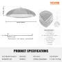 Fire Pit Spark Screen Round 40", Reinforced Heavy Duty Steel Metal Cover, Outdoor Firepit Lid, Easy-Opening Top Screen Covers Ro