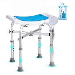 Shower Chair, Adjustable Height Shower Stool with Crossbar Support, Shower Seat for Inside Shower or Tub, Non-Slip Bench
