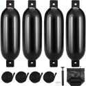 Boat Fenders Inflatable Ribbed Boat Bumpers for Docking 8.5" x 26" Black