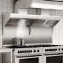 Commercial Exhaust Hood, 4FT Food Truck Hood Exhaust, 201 Stainless Steel Concession Trailer Hood with 2 Detachable U-shaped Gri