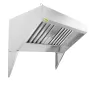 Commercial Exhaust Hood, 4FT Food Truck Hood Exhaust, 201 Stainless Steel Concession Trailer Hood with 2 Detachable U-shaped Gri