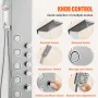 Shower Panel System, 4 Shower Modes Shower Panel Tower, Rainfall, Waterfall, 5 Full Body Massage Jets and 3-Setting Handheld Sho