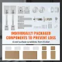 Double Door Handle Set, Double Door Lock Set with Reversible Handle Lever, Satin Nickel Square Door Lever, Heavy Duty Double Fro
