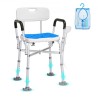 Shower Chair Seat with Padded Armrests and Back, Shower Stool with Crossing Bar, Shower Chair for Inside Shower Bathtub,