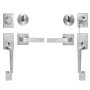 Double Door Handle Set, Double Door Lock Set with Reversible Handle Lever, Satin Nickel Square Door Lever, Heavy Duty Double Fro