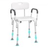 Shower Chair, Shower Seat with Back, Adjustable Height Shower Stool, Shower Chair for Inside Shower Bathtub, Non-slip Bathroom