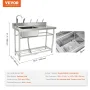 Stainless Steel Utility Sink, 1 Compartment Free Standing Small Sink w/Workbench Faucet & legs, 100.1 x 48.5 x 95 cm Commercial 