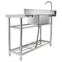 Rustfrit stål Utility Sink, 1 Rum fritstående lille vask