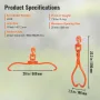 Log Skidding Tongs, 18 inch 2 Claw Log Lifting Tongs, Heavy Duty Rotating Steel Lumber Skidding Tongs, 772 lbs/350 kg Loading Ca