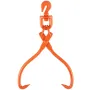 Log Skidding Tongs, 18 inch 2 Claw Log Lifting Tongs, Heavy Duty Rotating Steel Lumber Skidding Tongs, 772 lbs/350 kg Loading Ca