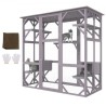 Cat House Outdoor, 7-lags stor catio, katteindkapsling med 5 platforme, 2 hvilekasser og stor hoveddør, 71,2 x 34,6 x 66,5