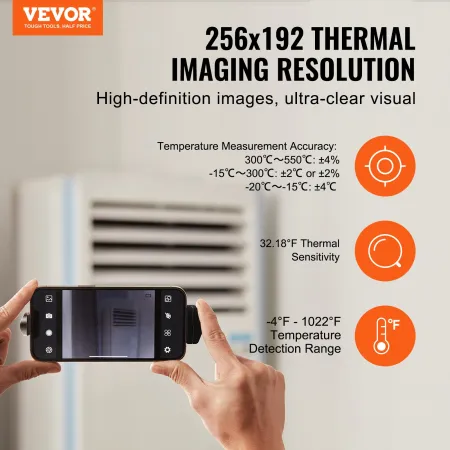 Thermal Imaging Camera for Android & IOS, 256 x 192 IR Resolution Wireless Infrared Thermal Imager with WiFi & Visual Camera, 25
