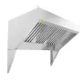 Commercial Exhaust Hood, 6FT Food Truck Hood Exhaust, 201 Stainless Steel Concession Trailer Hood with 3 Detachable U-shaped Gri