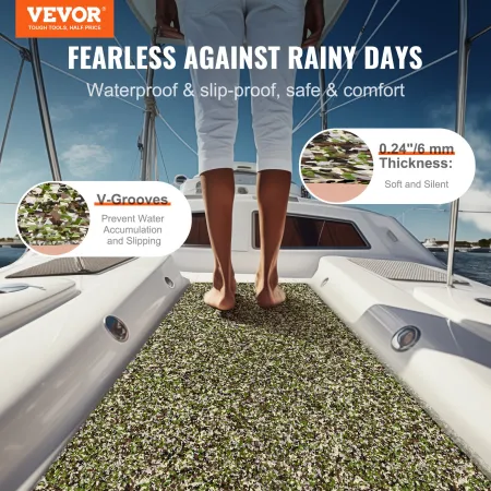 Boat Flooring, EVA Foam Boat Decking 94.5" x 23.6", Non-Slip Self-Adhesive Flooring, 31.1sq.ft 2 Rolls of Marine Carpet for Boat