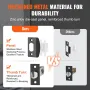 Front Door Handle, Matte Black Square Handle Set with Lever Door Handle No Lock, Adjustable Hole Space, Entry Door Handle with R