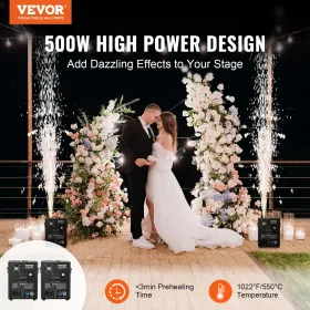 Cold Spark Firework Machine x2 500W 2-4M Stage DJ Wedding Event Party