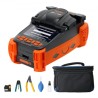 Fiber Fusion Splicer 4 Motors, Clad Alignment Fiber Optic Fusion Splicer Kit w/ 4" Digital LCD Screen, 3 in 1 Optical Fiber