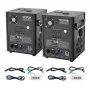 Cold Spark Machine, 2 Pack 500W Output Fireworks Controllers, 6.6-13ft Adjustable Height, with Advanced DMX System,LED Screen,Po